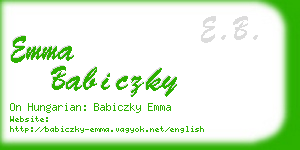 emma babiczky business card